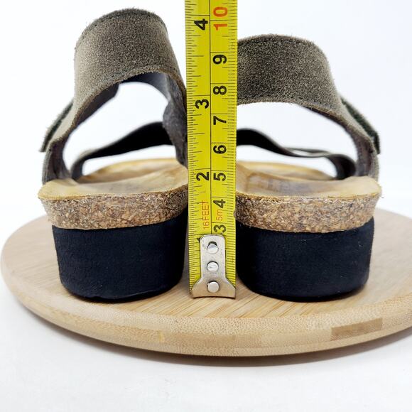 Naot Sandals Womens 39 Kayla Green Suede Leather Strappy Low Wedge Comfort Shoes - Picture 9 of 12